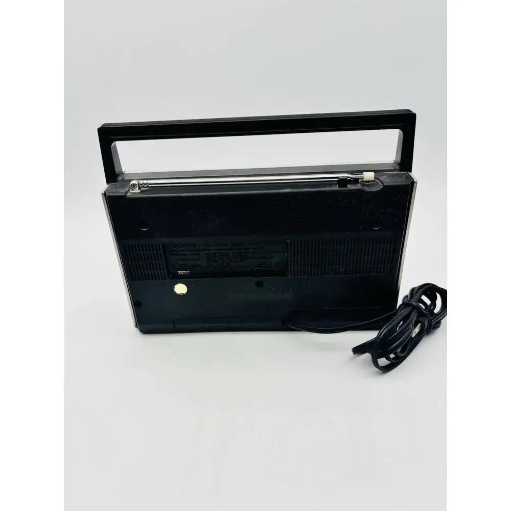 Vintage Sony ICF-7370W PSB FM AM 3 Band Portable Radio Tested Works